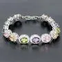 Oval Ladies Tennis Bracelet Inlay Garnet White Topaz Amethyst Citrine Peridot Pink Topaz 7 to 8 inch