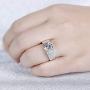 DovEggs Sterling Silver 3ct 9mm G-H-I Color Heart Arrows Cut Moissanite Engagement Ring for Men and Women
