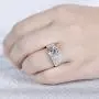 DovEggs Sterling Silver 3ct 9mm G-H-I Color Heart Arrows Cut Moissanite Engagement Ring for Men and Women