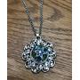 My Prime Gifts Snap Jewelry Rhinestone Flower Stainless Necklace 20''+2'' Ext. Holds 18-20mm