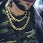 TRIPOD JEWELRY Mens 18K Miami Cuban Link Chain Cuban Bracelet- 18K Gold Plated Stainless Steel 10mm,12mm,14mm Cuban Link Necklace Gold Cuban Choker for Men Hip Hop Jewelry