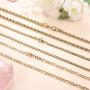 Florideco 3 Pcs 4MM Gold Plated Stainless Steel Chain for Men Women Figaro Twist Link Chain Curb Chain Necklace Set 18-30 Inchs