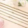 Florideco 3 Pcs 4MM Gold Plated Stainless Steel Chain for Men Women Figaro Twist Link Chain Curb Chain Necklace Set 18-30 Inchs Florideco 3 Pcs 4MM Gold Plated Stainless Steel Chain for Men Women Figaro Twist Link Chain Curb Chain Necklace Set 18-30 Inchs