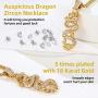 GOLDCHIC JEWELRY Gold Plated Dragon/Buddha Totem Pendant with 51cm+5cm Extender Chain, Men Women Chinese Religion Lucky Amulet Protection Fengshui Jewelry