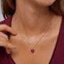 3.6 cttw Rhodolite Garnet Necklace Heart Pendant Sterling Silver January Birthstone Jewelry for Women 16-18 Inches