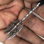 Medieval Jewelry Celtic Viking Double Edges Edged Headed Battle Barbarian Axe Ax Axes Labrys Pewter Mens Pendant Necklace Protection Amulet Good Luck Lucky Charm Wealth Money w Black Adjustable Cord