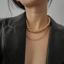 Chargances Ball Chain Collar Choker Necklace for Women and Girls Gold Chunky Chain Necklace Women Punk Jewelry