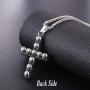 U7 Men Personalized Silver Black Gothic Skull Necklace Stainless Steel /18K Gold/Black Leather Chain Pendant, 20 Inch to 26 Inch