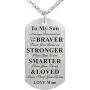 Always Remember You are Braver Than You Believe to My Kids Child Son Daughter Birthday Gift Jewelry Dog Tag Keychain Pendant Necklace from Dad Mom Always Remember You are Braver Than You Believe to My Kids Child Son Daughter Birthday Gift Jewelry Dog Tag Keychain Pendant Necklace from Dad Mom