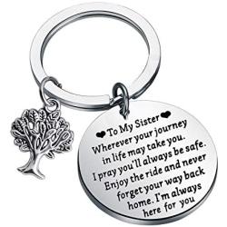 to My Sister Gifts Best Friend Keychain Sister Gifts from Brother Sisters Birthday Gift Friendship Jewelry Besties Gifts