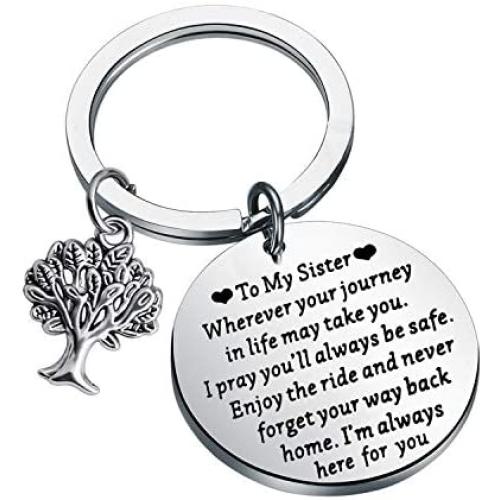 to My Sister Gifts Best Friend Keychain Sister Gifts from Brother Sisters Birthday Gift Friendship Jewelry Besties Gifts