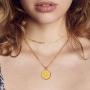 Andsion Dainty Gold Initial Necklaces for Women & Girls Chain Necklace, 18K Gold Plated Layered Necklaces for Women Personalized Coin 26 Letter Necklace Pendant Paperclip Necklace Jewelry Gifts