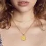 Andsion Dainty Gold Initial Necklaces for Women & Girls Chain Necklace, 18K Gold Plated Layered Necklaces for Women Personalized Coin 26 Letter Necklace Pendant Paperclip Necklace Jewelry Gifts