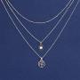 Gemily Boho Layered Tree Pendant Choker Necklace Silver Crystal Neck Chain Gothic Rhinestone Necklaces Jewelry for Women and Girls