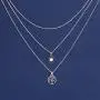 Gemily Boho Layered Tree Pendant Choker Necklace Silver Crystal Neck Chain Gothic Rhinestone Necklaces Jewelry for Women and Girls