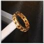 Xusamss Hip Hop Stainless Steel Cuban Chain Band Ring