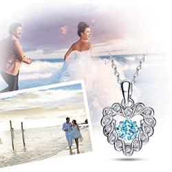 Forever Love Heart Women Necklace 925 Sterling Silver Rose Gold Plated November Birthstone Pendant Necklaces for Women Birthday Gift for Mom Women Wife Girls Her with Zirconia Christmas Jewelry Gift