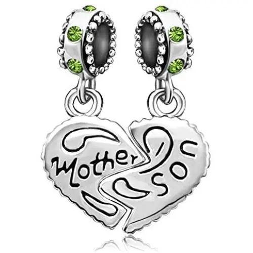 JMQJewelry Mom Mother Son Love Hear Birthday Birthstone Jan-Den Mothers Day Charms for Bracelets Women Girls Jewelry