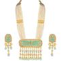 Aheli Faux Kundan Pearl Ethnic Wedding Pendant Choker Necklace Earrings Set Bollywood Party Traditional Fashion Statement Indian Jewelry for Women