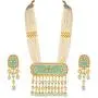 Aheli Faux Kundan Pearl Ethnic Wedding Pendant Choker Necklace Earrings Set Bollywood Party Traditional Fashion Statement Indian Jewelry for Women