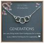 EFYTAL Generations Necklace for Grandma, Sterling Silver 3 Thick Infinity Circles, Mom & Children Mothers Day Jewelry Birthday Gift
