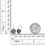 925 Sterling Silver 10MM Cushion Blue Earrings Made with Swarovski Crystals