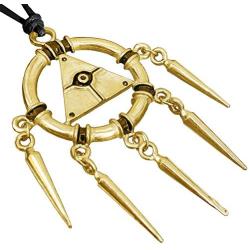 Anime Manga Gaming Jewelry Yugioh Yu-Gi-Oh! Millenium Ring illuminati Evil Eye Pewter Pendant Pewter Gold plated Boys Mens Pendant Necklace Charm Amulet Medallion for boys men Black adjustable Cord