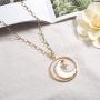 welbijoux Long Moon Star Shell Pendant Necklace for Women Sweater Layered Y Statement Bohemian Chain Girls Mother Jewelry with Gifts Box