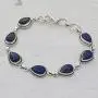 NOVICA Lapis lazuli .925 Sterling Silver Link Bracelet 7.5'', Caressing Rain in Blue
