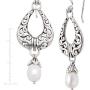 Silpada Enchanted Isle 6.5-7 mm Freshwater Cultured Pearl Open Teardrop Filigree Drop Earrings in Sterling Silver