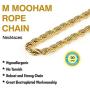 M MOOHAM 2.5MM 3MM 4MM 5MM Black Silver Gold Plated Stainless Steel Twist Rope Chain Necklace for Men Women 16-36 Inch