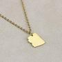 Joycuff State Necklace Pendant Country Personalized Long Distance Gifts for Best Friend Sister Girlfriend Wife Mom Traveling Leaving Going Away Jewelry