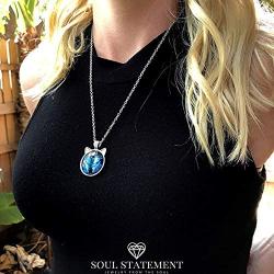 mea Wolf Head Pendant, Unisex Wolf Necklace Cabochon Long Chain Animal Necklace Car Wolf Pendant Charm Jewelry