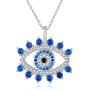 JUSTKIDSTOY Evil Eye Necklace for Women Girls Sterling Silver Lucky Blue Eye Pendant Neckalces Evil Eye Jewelry Gifts