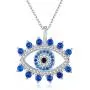 JUSTKIDSTOY Evil Eye Necklace for Women Girls Sterling Silver Lucky Blue Eye Pendant Neckalces Evil Eye Jewelry Gifts