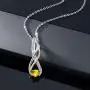 Gem Stone King 2 Tone 10K Yellow Gold And 925 Sterling Silver Diamond Infinity Pendant 0.40 Ct Round Yellow Sapphire Gem Stone King 2 Tone 10K Yellow Gold And 925 Sterling Silver Diamond Infinity Pendant 0.40 Ct Round Yellow Sapphire