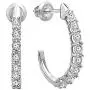 Dazzlingrock Collection 0.15 Carat (ctw) Round White Diamonds Ladies J Shaped Hoop Earrings, Available in 10K/14K/18K Gold & 925 Sterling Silver Dazzlingrock Collection 0.15 Carat (ctw) Round White Diamonds Ladies J Shaped Hoop Earrings, Available in 10K/14K/18K Gold & 925 Sterling Silver