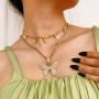 Statement Big Butterfly Pendant Necklace - Rhinestone Tennis Chain Butterfly Choker Set for Women Girls, Bling Bling Gold Silver Chain Iced Out Necklace Jewelry Gifts
