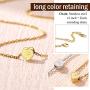 FindChic Dainty Tiny Heart/Hexagon Shaped Initial Necklace with Alphabet Letter A to Z Charms, Stainless Steel/18K Gold Plated Personalized Custom Name Necklaces for Girls & Women
