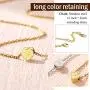 FindChic Dainty Tiny Heart/Hexagon Shaped Initial Necklace with Alphabet Letter A to Z Charms, Stainless Steel/18K Gold Plated Personalized Custom Name Necklaces for Girls & Women