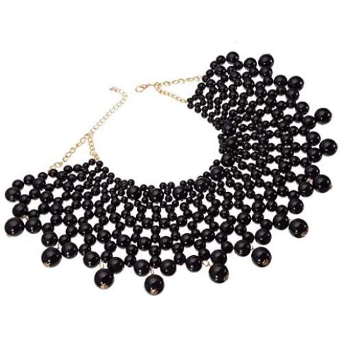 Bib Collar Necklace Chunky CCB/Crystal/Pearl Resin Beads Chain Choker Statement Necklace Womens Fashion Jewelry Necklace