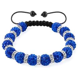 LilyJewelry Charm Bracelet Adjustable with 10mm Discoball Beads