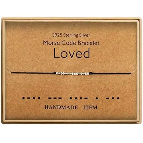 Morse Code Bracelet Sterling Silver Beads on Silk Cord Secret Message I Love You Bracelet Gift Jewelry for her Morse Code Bracelet Sterling Silver Beads on Silk Cord Secret Message I Love You Bracelet Gift Jewelry for her