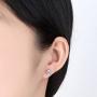Kebaner 925 Sterling Silver Plated Austrian Crystal CZ Necklace Stud Earrings Cubic Zirconia Jewelry Set