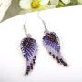 EVER FAITH Angel Wing Hook Earrings Austrian Crystal Silver-Tone