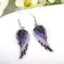 EVER FAITH Angel Wing Hook Earrings Austrian Crystal Silver-Tone