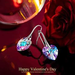 Kate Lynn Earrings for Women Love Heart Drop Dangle Earrings Hypoallergenic S925 Sterling Silver Crystals from Austria Jewelry for Girl Wife Mothers Day Birthday with Gift Box