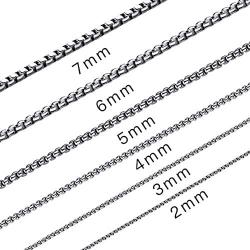 SANNYRA 2mm-7mm 16-38In Stainless Steel Rolo Chain Necklace Crude Chain Necklace for Men Women Jewelry