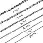 SANNYRA 2mm-7mm 16-38In Stainless Steel Rolo Chain Necklace Crude Chain Necklace for Men Women Jewelry