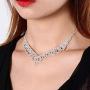 Campsis Wedding Bridal Necklace Set Crystal Rhineaton Necklace Earring Jewelry for Women and Girls